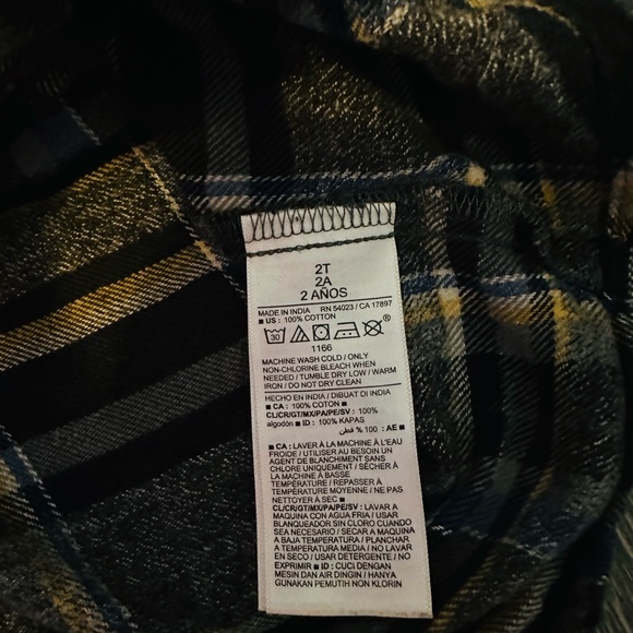 Old Navy Toddler Boy Plaid Flannel Shirt Top (B7) - Picture 4 of 4